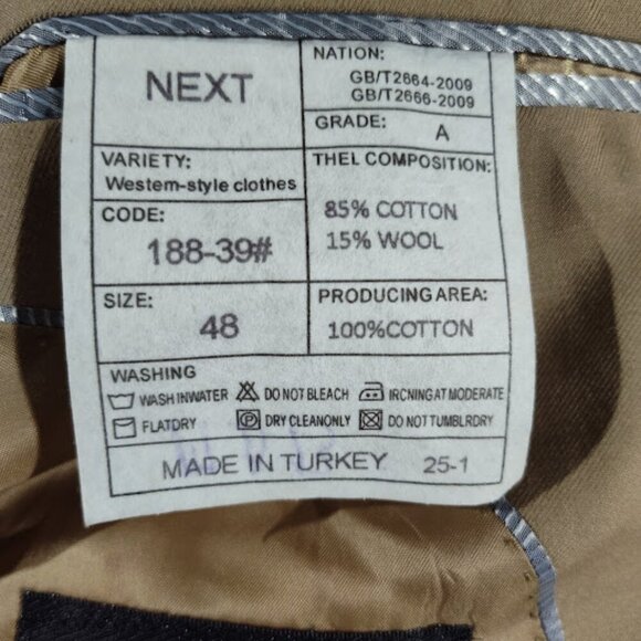 Next London Men's Suit Jacket and Pants Jacket 48" Pant 32" Brown - Western - Picture 10 of 14